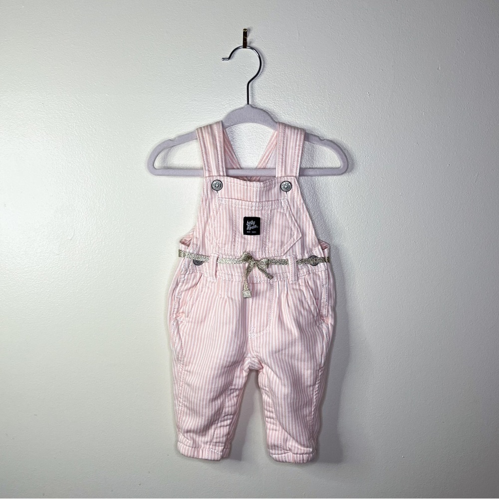 OshKosh B’gosh Overalls Pink and White Stripes Size 3M